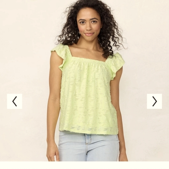 Lauren Conrad Mint Green Lace Floral Sleeveless Boho Top - Picture 1 of 6